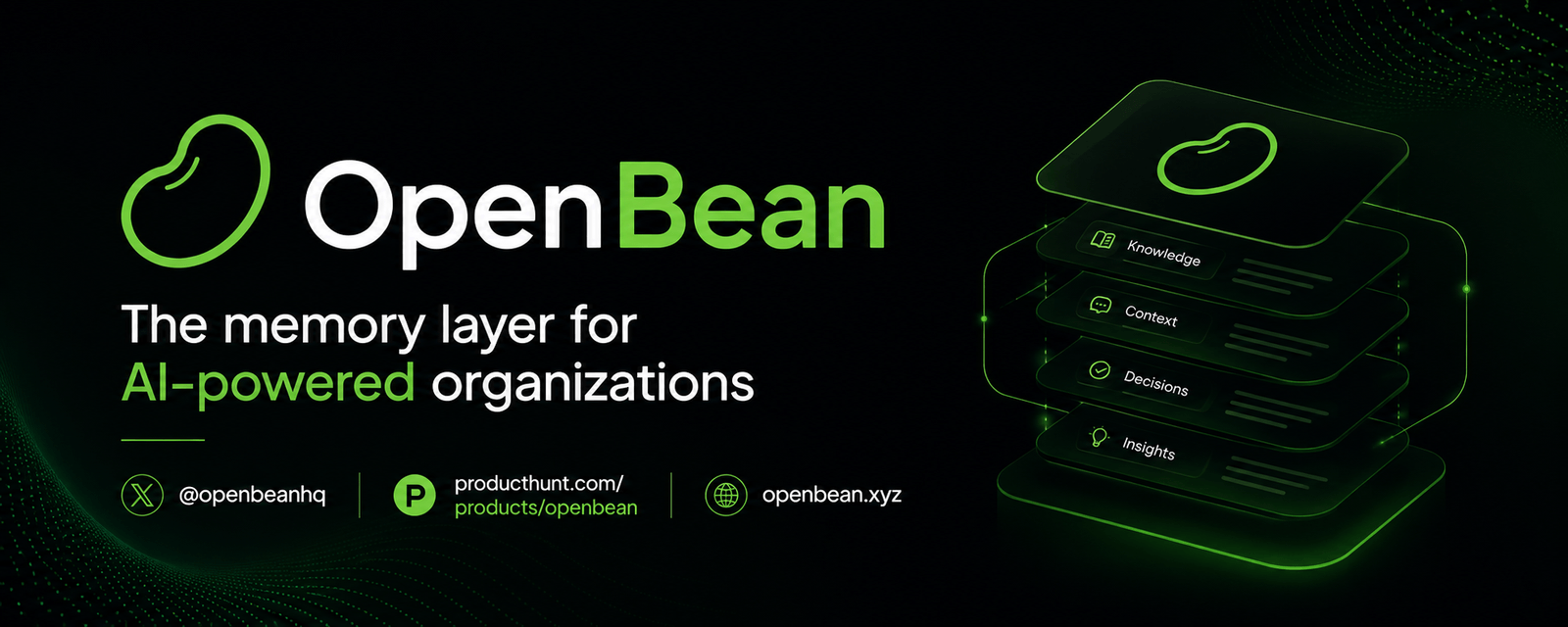 Screenshot of OpenBean - The Memory Layer Your Business Can Trust